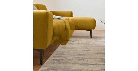ECKSOFA in Chenille Currygelb  311/167 cm  - Currygelb/Schwarz, Design, Textil/Metall (311/167cm) - Xora
