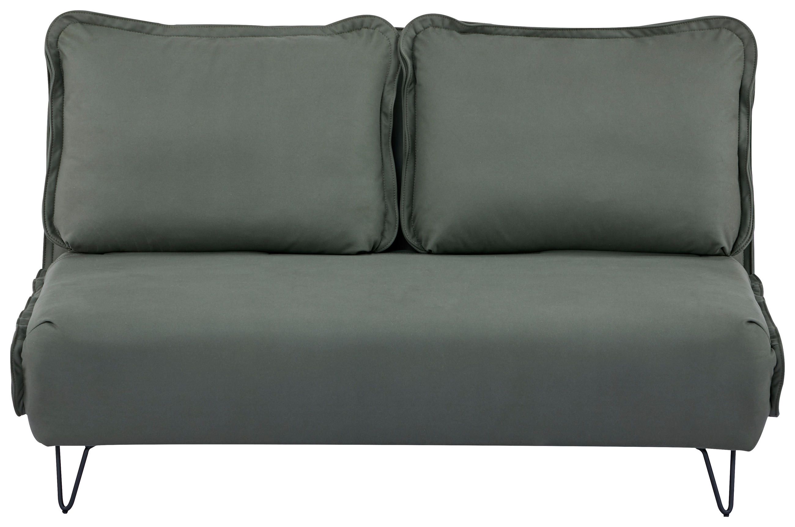 SCHLAFSOFA Webstoff Grün, Taupe  - Taupe/Schwarz, Design, Textil/Metall (152/82/92cm) - Livetastic