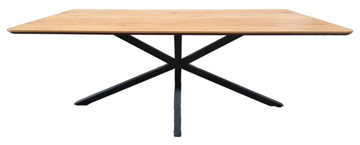 MATBORD i trämaterial 160/90/75 cm   - svart/ekfärgad, Modern, metall/trämaterial (160/90/75cm) - Livetastic