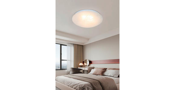 LED-DECKENLEUCHTE 26/8 cm - Alabasterfarben/Weiß, Basics, Kunststoff/Metall (26/8cm) - Boxxx
