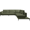 ECKSOFA  in Leinwand Grün  318/271 cm  - Schwarz/Grün, Design, Textil/Metall (318/271cm) - Belluti