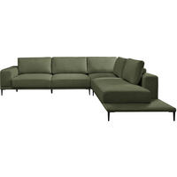 ECKSOFA  in Leinwand Grün  318/271 cm  - Schwarz/Grün, Design, Textil/Metall (318/271cm) - Belluti