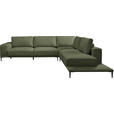 ECKSOFA  in Leinwand Grün  318/271 cm  - Schwarz/Grün, Design, Textil/Metall (318/271cm) - Belluti