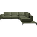 ECKSOFA  in Leinwand Grün  318/271 cm  - Schwarz/Grün, Design, Textil/Metall (318/271cm) - Belluti