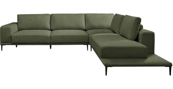 ECKSOFA  in Leinwand Grün  318/271 cm  - Schwarz/Grün, Design, Textil/Metall (318/271cm) - Belluti