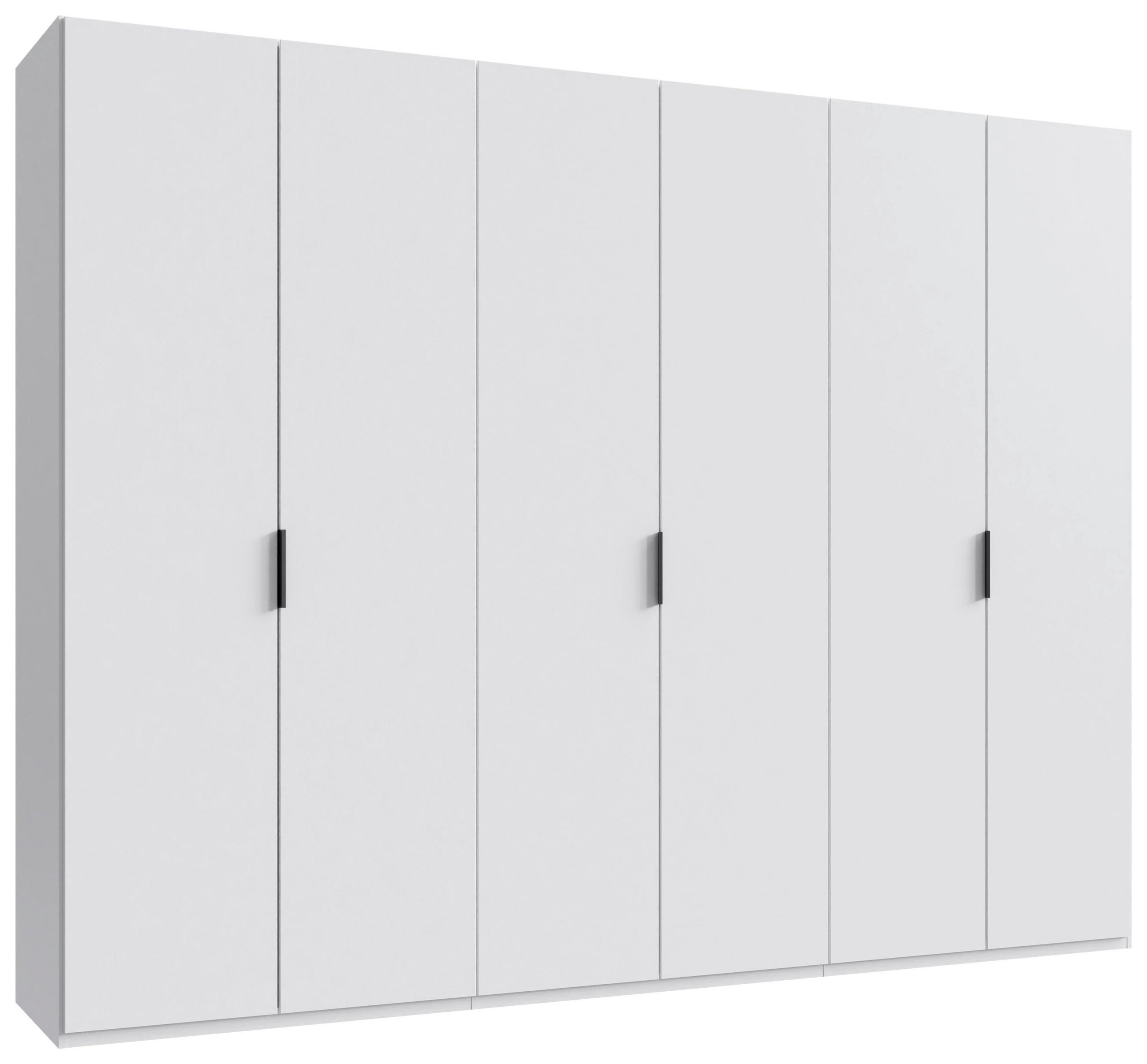 GARDEROB MED VIKDÖRRAR 300/236/58 cm 3-dörrar - vit/svart, Design, trämaterial (300/236/58cm) - Boxxx