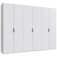 GARDEROB MED VIKDÖRRAR 300/236/58 cm 3-dörrar - vit/svart, Design, trämaterial (300/236/58cm) - Boxxx