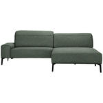 ECKSOFA in Mikrofaser Dunkelgrün  273/203 cm  - Dunkelgrün/Schwarz, Design, Textil/Metall (273/203cm) - Johann Jakob