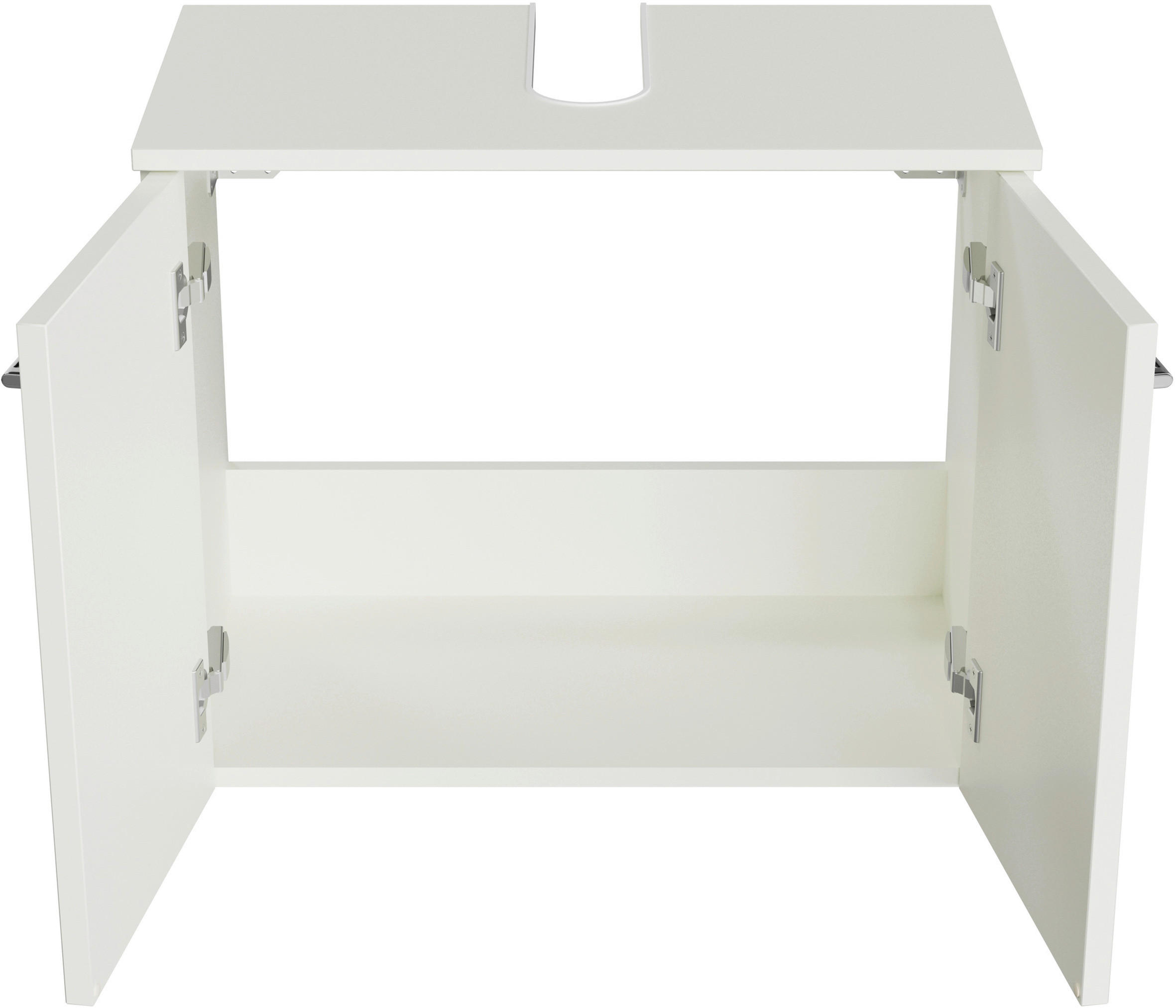 WASCHBECKENUNTERSCHRANK 60/49,8/33,3 cm  - Chromfarben/Weiß, KONVENTIONELL, Holzwerkstoff/Metall (60/49,8/33,3cm) - Sadena