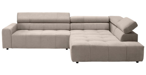 ECKSOFA Sandfarben Feincord  - Sandfarben/Schwarz, KONVENTIONELL, Kunststoff/Textil (311/219cm) - Hom`in