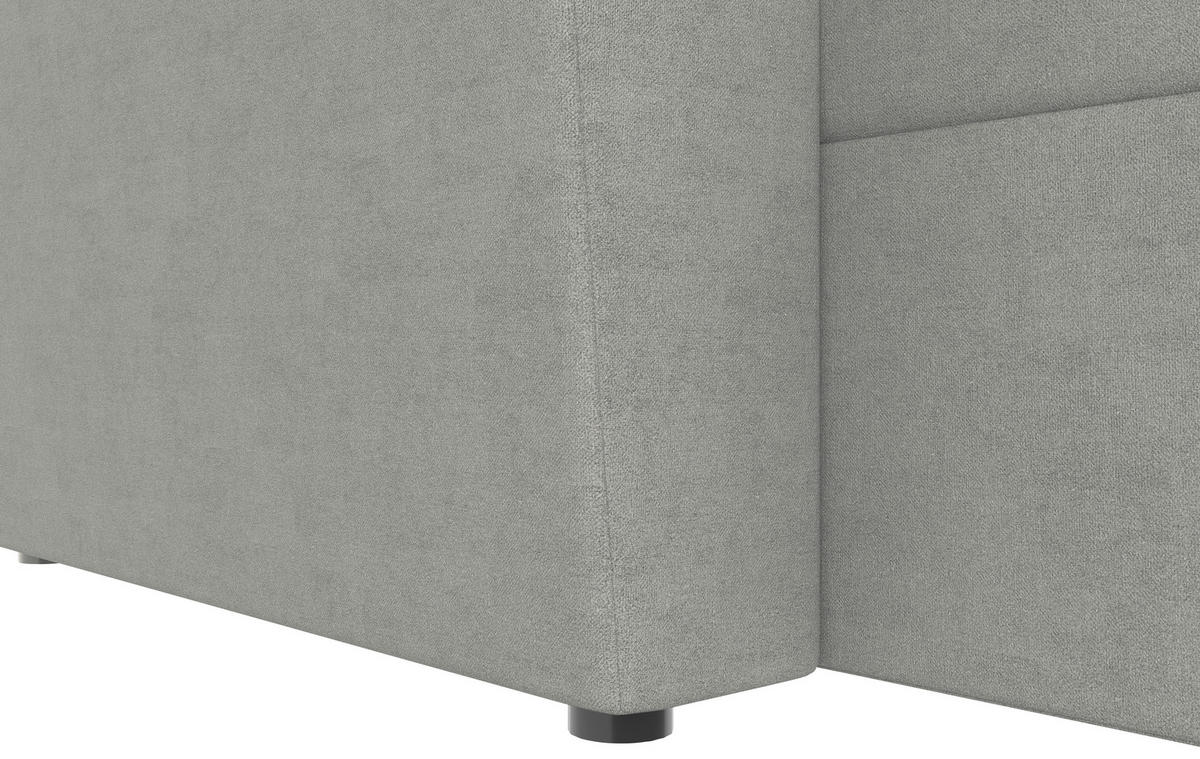 WOHNLANDSCHAFT TERMOLI Hellgrau Jacquard  - Hellgrau/Schwarz, Design, Kunststoff/Textil (155/296/155cm) - MID.YOU