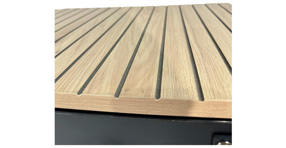LOWBOARD LINO in 150/50/40 cm - Eichefarben/Schwarz, Design, Holzwerkstoff/Metall (150/50/40cm) - Xora