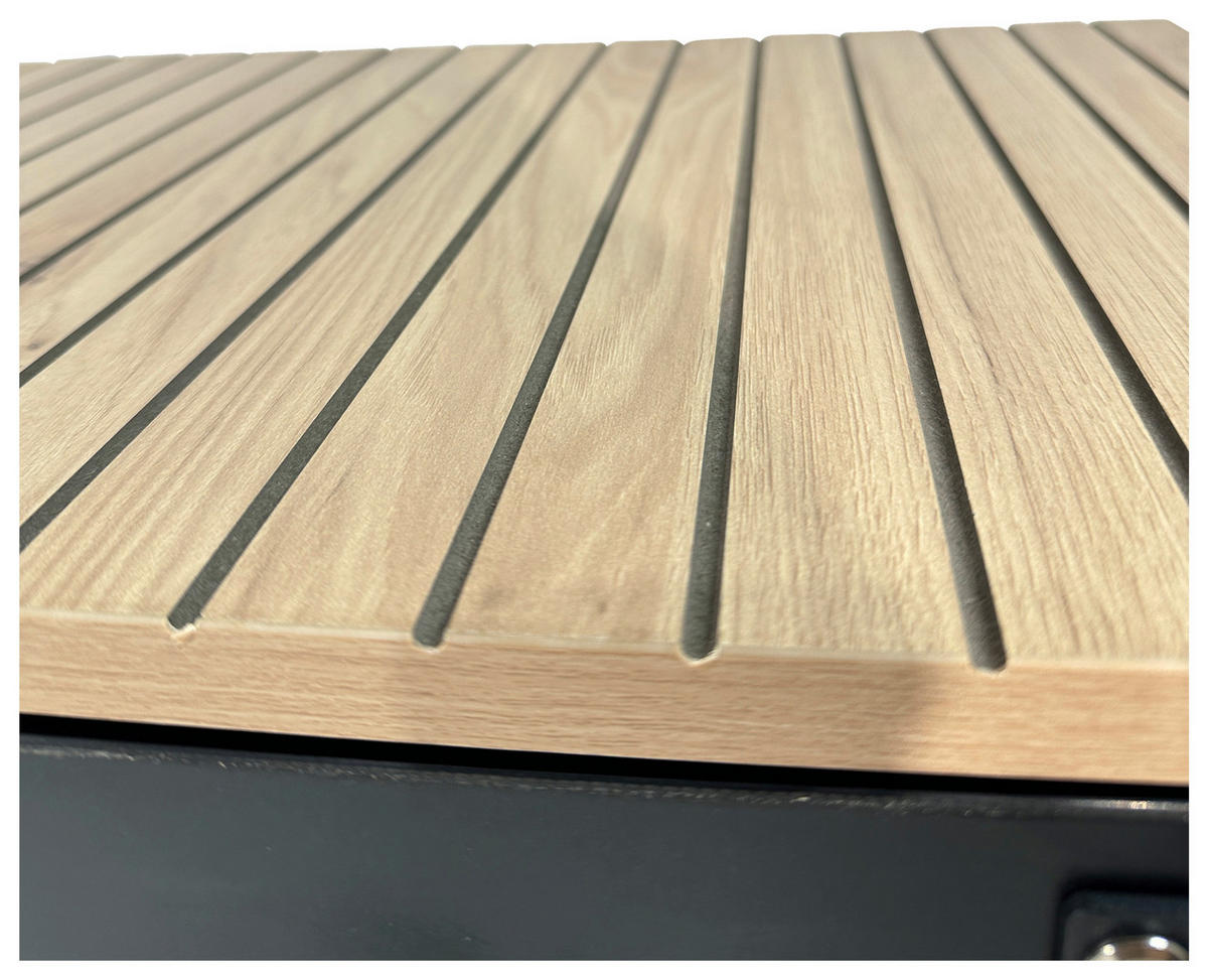 LOWBOARD LINO  in 150/50/40 cm  - Eichefarben/Schwarz, Design, Holzwerkstoff/Metall (150/50/40cm) - Xora