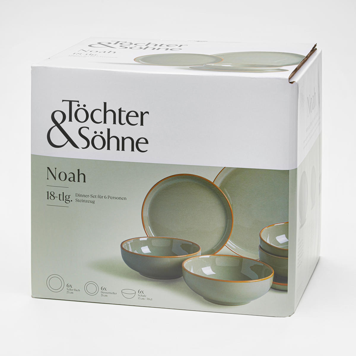 KOMBISERVICE Olivgrün Noah 18-teilig 6 Personen  - Olivgrün, Basics, Keramik