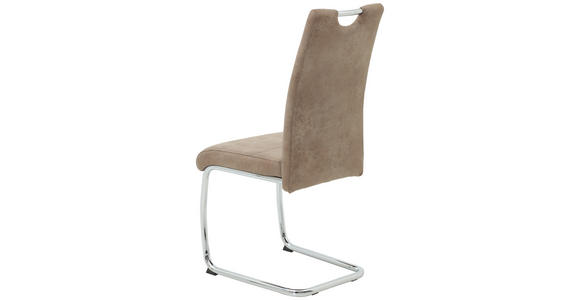 SCHWINGSTUHL in Mikrofaser - Chromfarben/Beige, KONVENTIONELL, Textil/Metall (43/98/59cm) - Carryhome