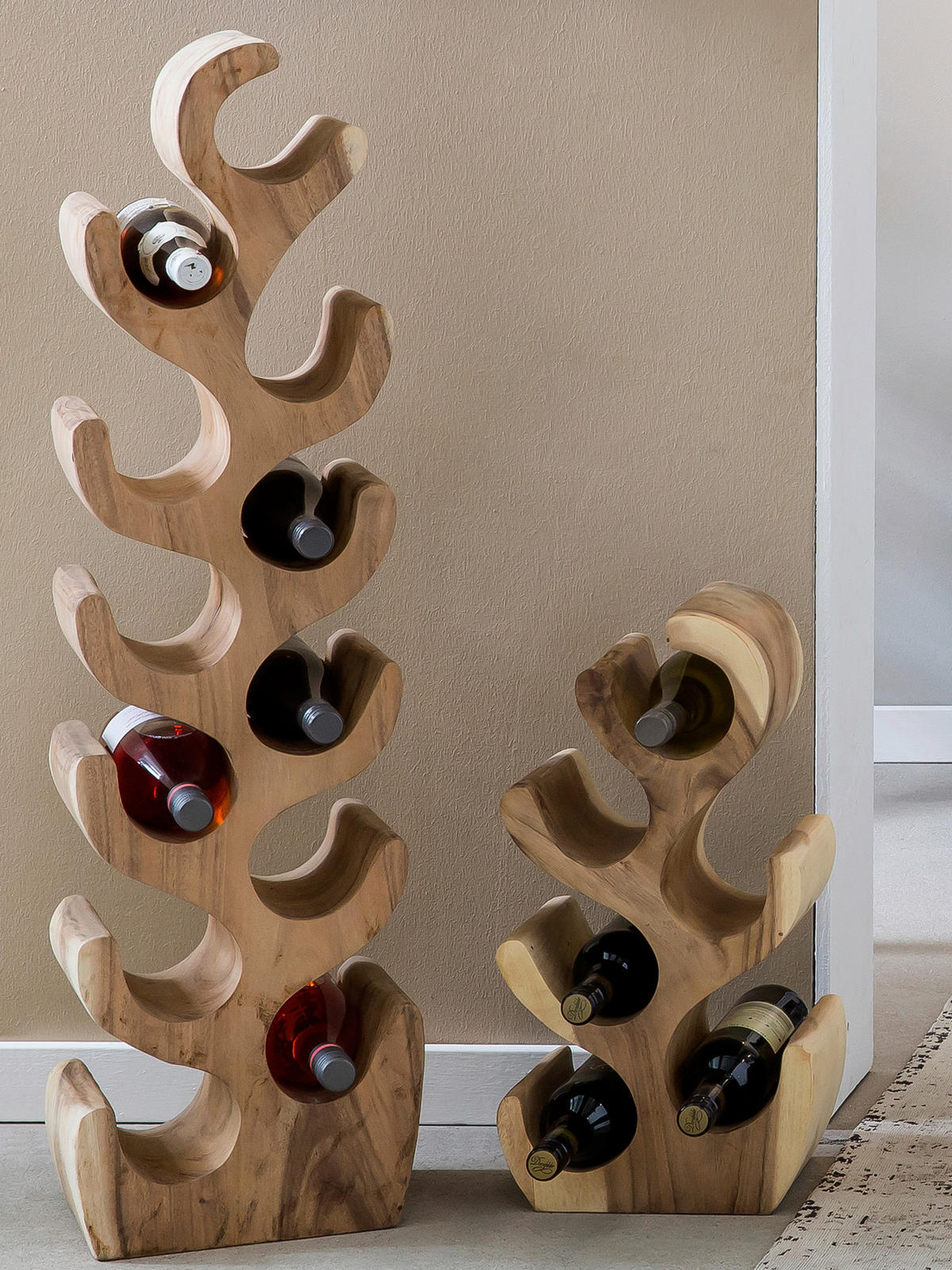 WEINREGAL  - Naturfarben, MODERN, Holz (28/100/19cm) - MID.YOU