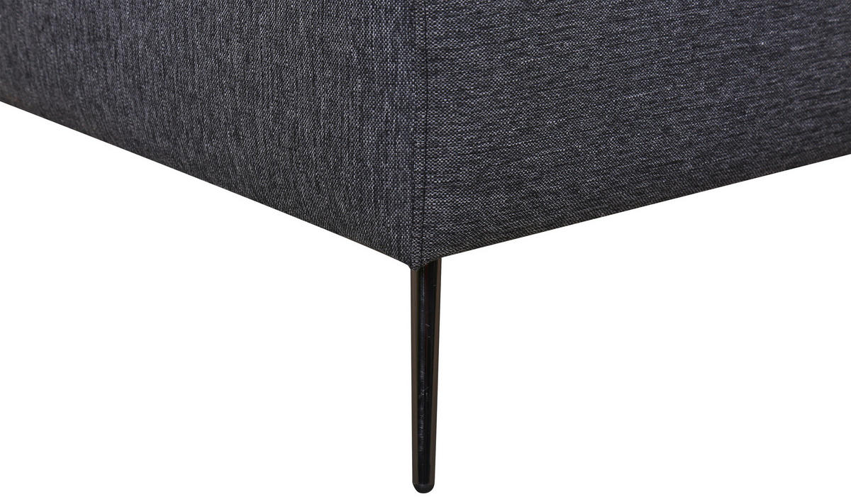 KANAPÉÁGY textil sötétszürke  - fekete/sötétszürke, Design, textil/fém (207/85/90cm) - Livetastic