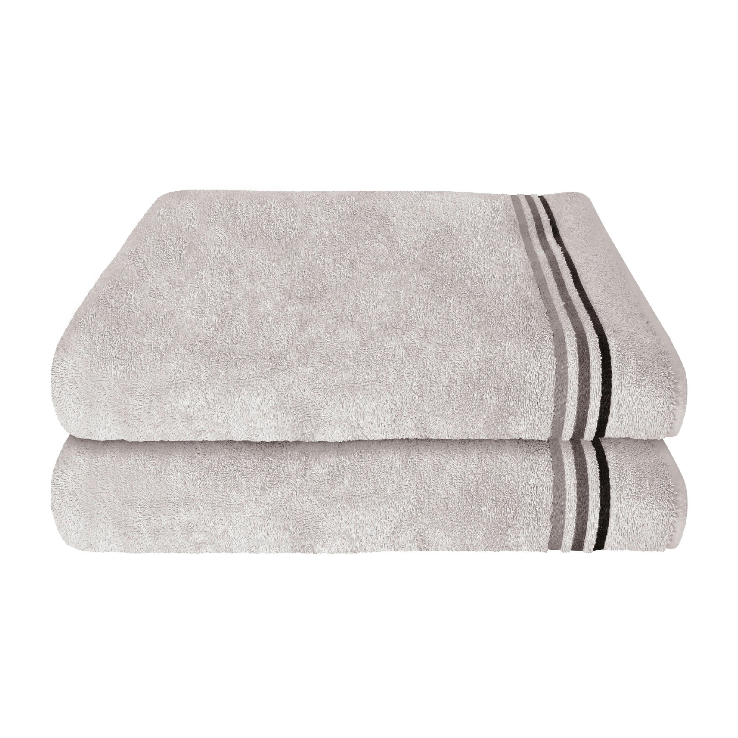 DUSCHTUCHSET Hellgrau 2-teilig  - Hellgrau, Basics, Textil (70/140cm)