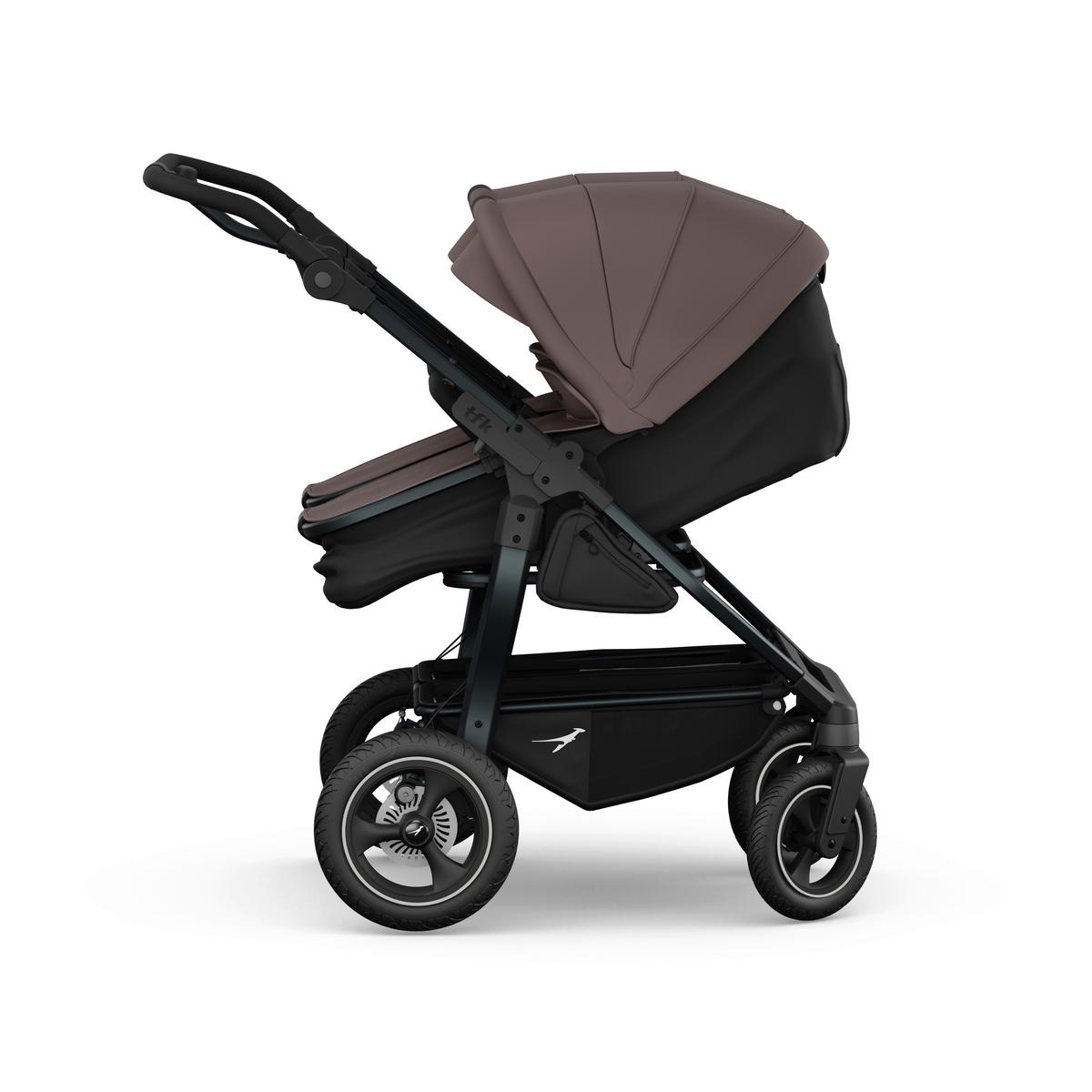 KOMBIKINDERWAGEN Duo 2-in-1 Kombi  - Anthrazit/Braun, Basics, Textil/Metall (79/111/110cm) - TFK