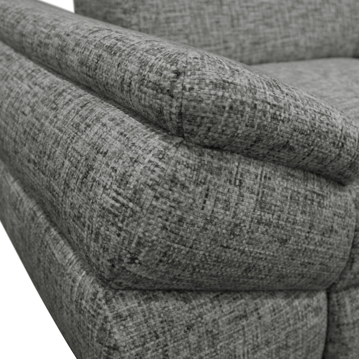 ECKSOFA Grau Struktur, Plüsch  - Schwarz/Grau, Design, Textil/Metall (274/201cm) - MID.YOU