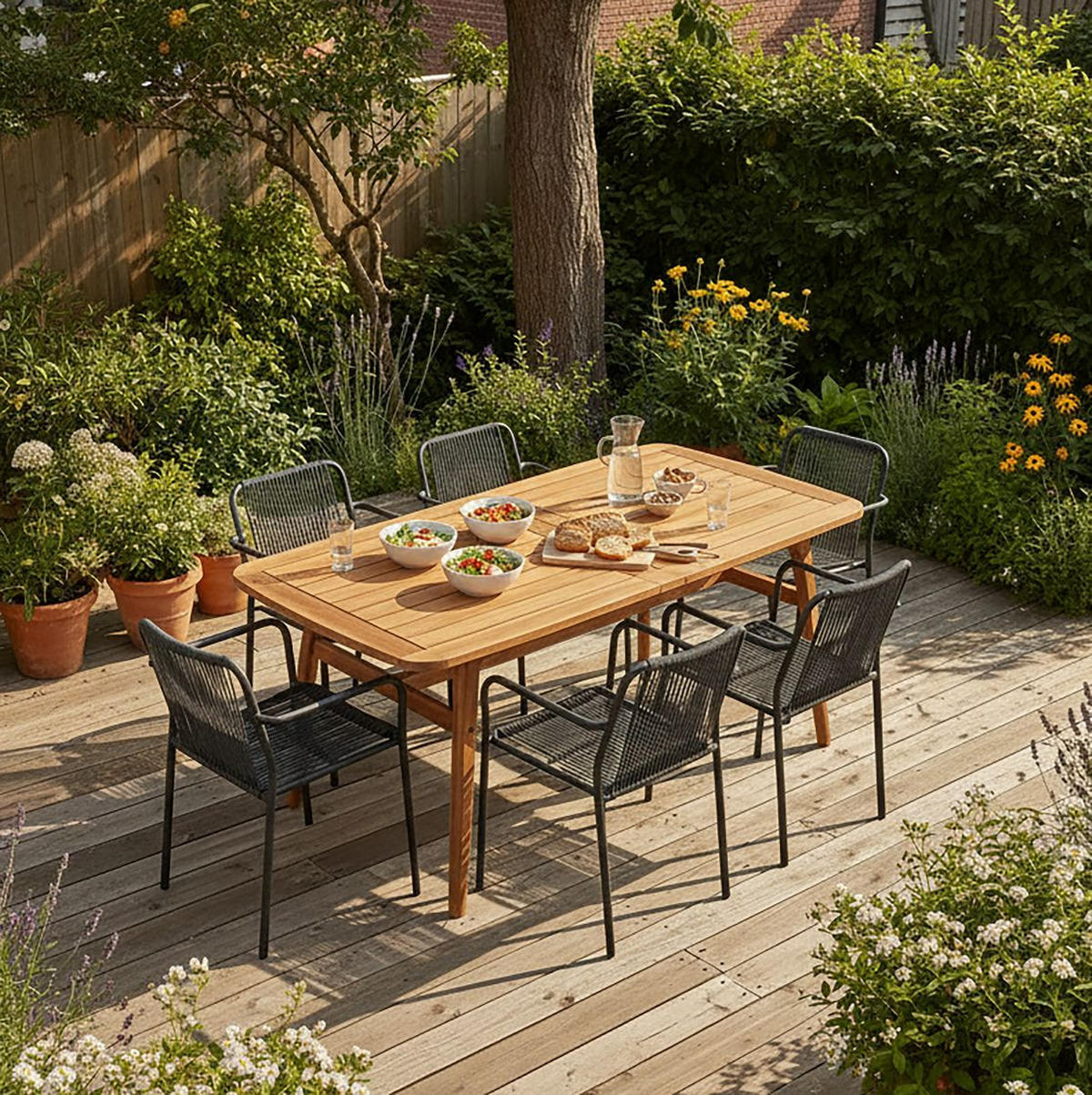 SET STOLICA ZA BAŠTU - tamnosiva/crna, Moderno, metal/tekstil (55/82/58cm) - Bessagi Garden