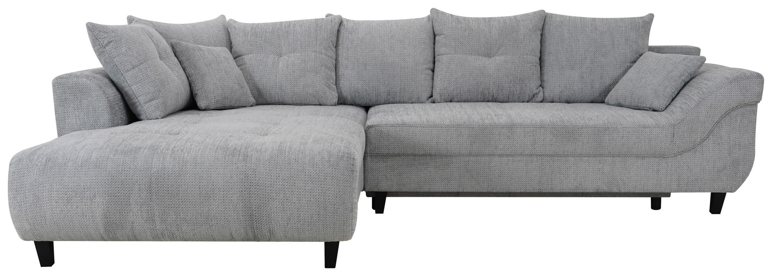 HÖRNSOFFA i chenille, struktur grå  - svart/grå, Klassisk, textil (197/309cm) - MID.YOU