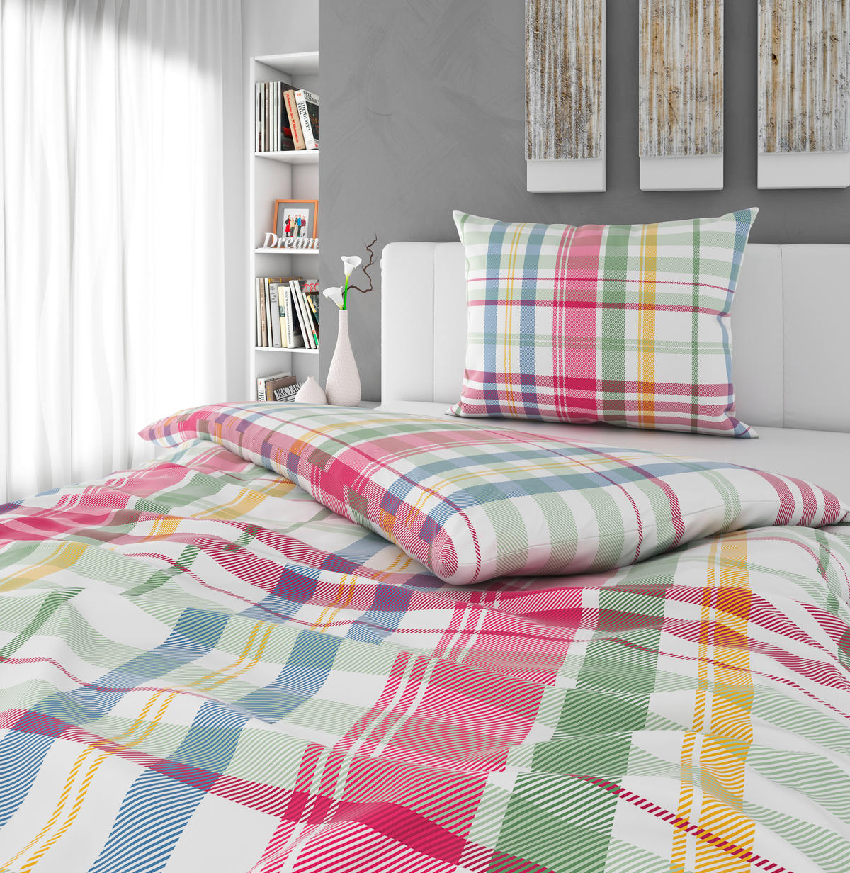 POSTELJINA LULU 140/200 cm saten višebojna  - višebojna, Konvencionalno, tekstil (140/200cm) - Esposa