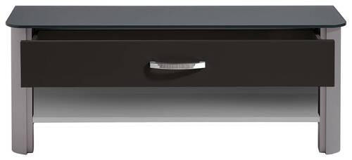 GARDEROBENBANK Schwarz, Alufarben  - Chromfarben/Schwarz, Design, Glas/Metall (117/46/34cm) - Moderano