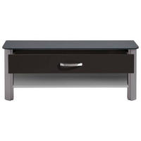 GARDEROBENBANK 117/46/34 cm  - Chromfarben/Schwarz, Design, Glas/Holzwerkstoff (117/46/34cm) - Moderano