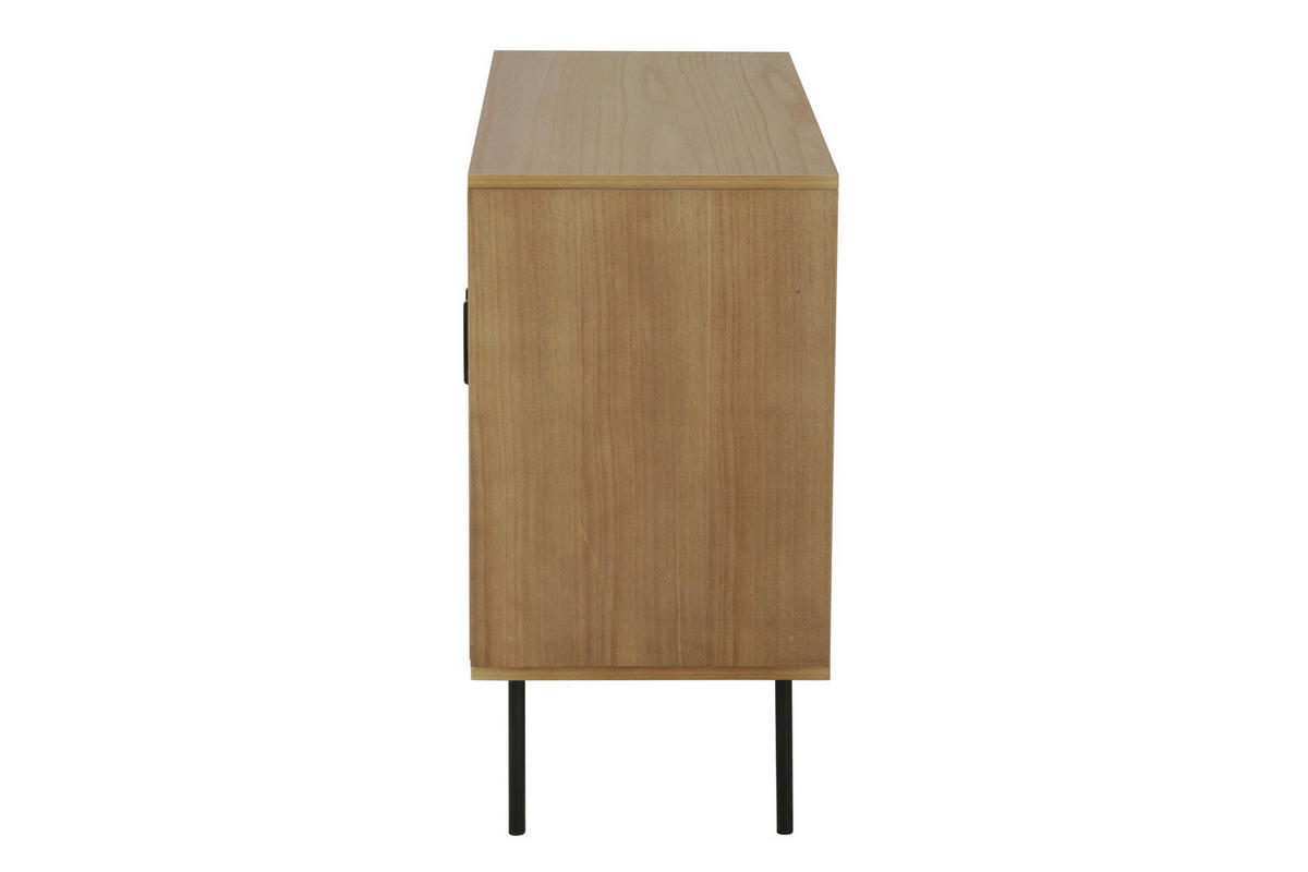 BYRÅ 80/76/39 cm  - svart/naturfärgad, Design, metall/trämaterial (80/76/39cm) - Livetastic