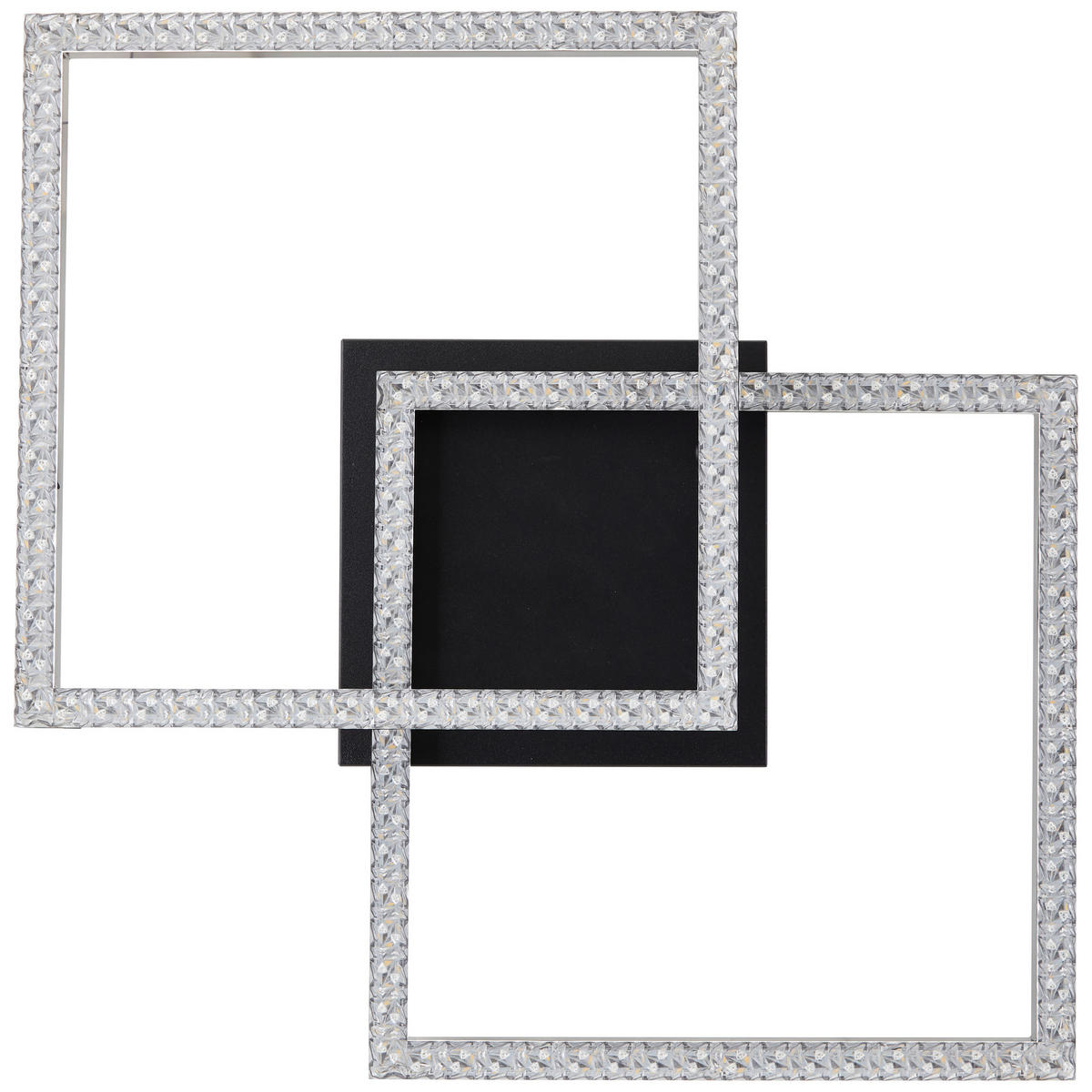 LED-DECKENLEUCHTE    41/41/7,7 cm  - Schwarz, Design, Kunststoff/Metall (41/41/7,7cm) - Brilliant