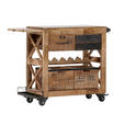 BARWAGEN Mangoholz massiv Braun, Schwarz  - Schwarz/Braun, Design, Holz/Metall (97/85/43cm) - Carryhome