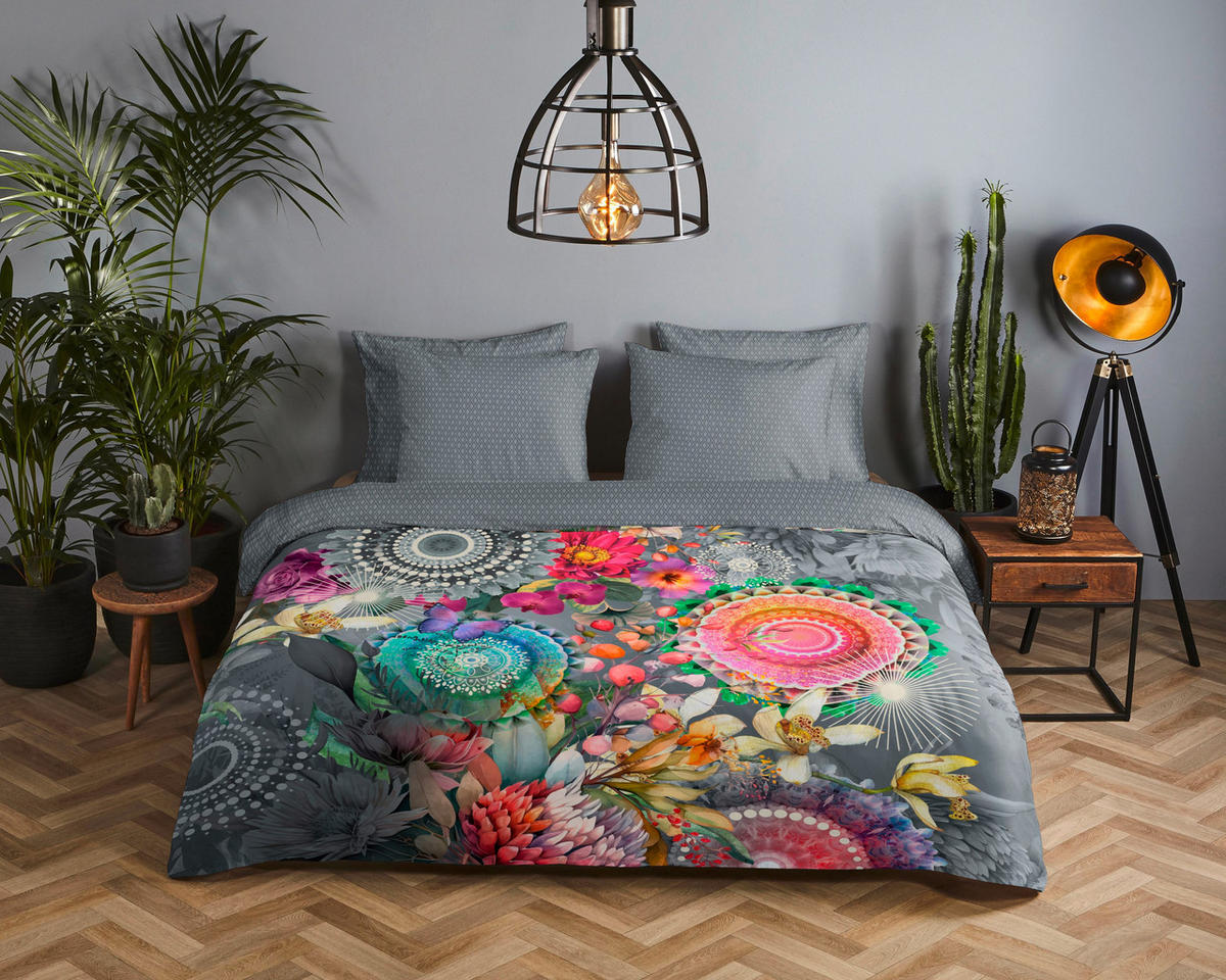 BETTWÄSCHE HIP Satin 140/200 cm  - Anthrazit/Multicolor, Design, Textil (140/200cm)