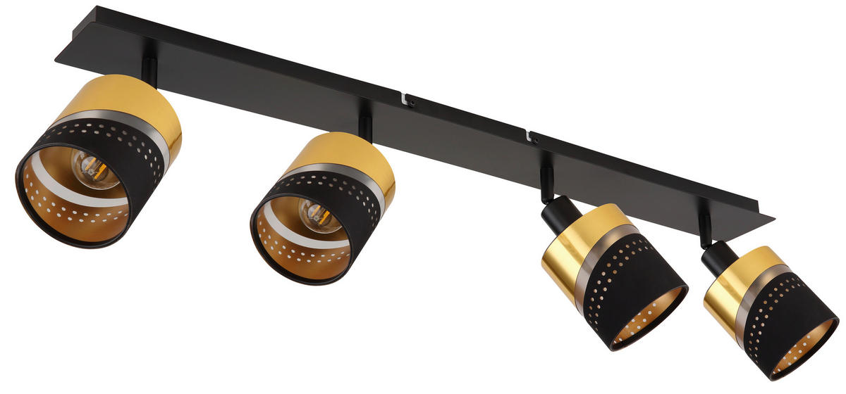 STRAHLER - Goldfarben/Schwarz, Design, Kunststoff/Textil (80/9/20,5cm) - Globo