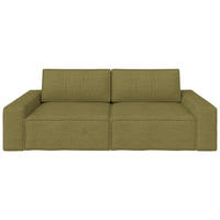 SCHLAFSOFA  mit Liegefunktion, Schlafen auf Sitzhöhe, Rücken echt Webstoff Dunkelgrün  - Dunkelgrün/Schwarz, KONVENTIONELL, Kunststoff/Textil (256/83/115cm) - Carryhome