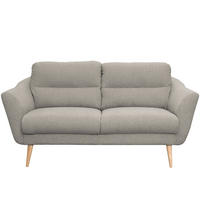 2,5-SITZER Webstoff Grau  - Buchefarben/Grau, Design, Holz/Textil (187/87/88cm) - Livetastic