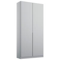 DREHTÜRENSCHRANK 91/229/54 cm,  in Hellgrau, 2 Tür(en)  - Hellgrau/Alufarben, MODERN, Holzwerkstoff (91/229/54cm) - Rauch Möbel