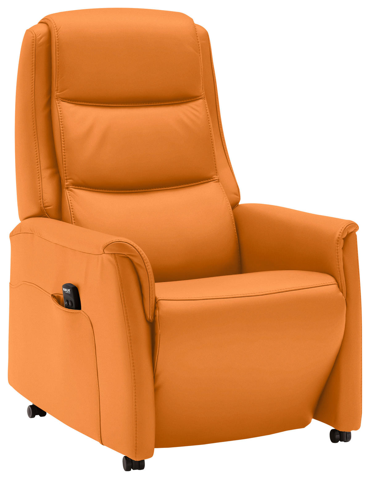 FERNSEHSESSEL Valdera  mit Relaxfunktion, Aufstehhilfe, Rücken echt Echtleder Currygelb  - Currygelb/Schwarz, KONVENTIONELL, Leder/Kunststoff (70/107/88cm) - Livetastic