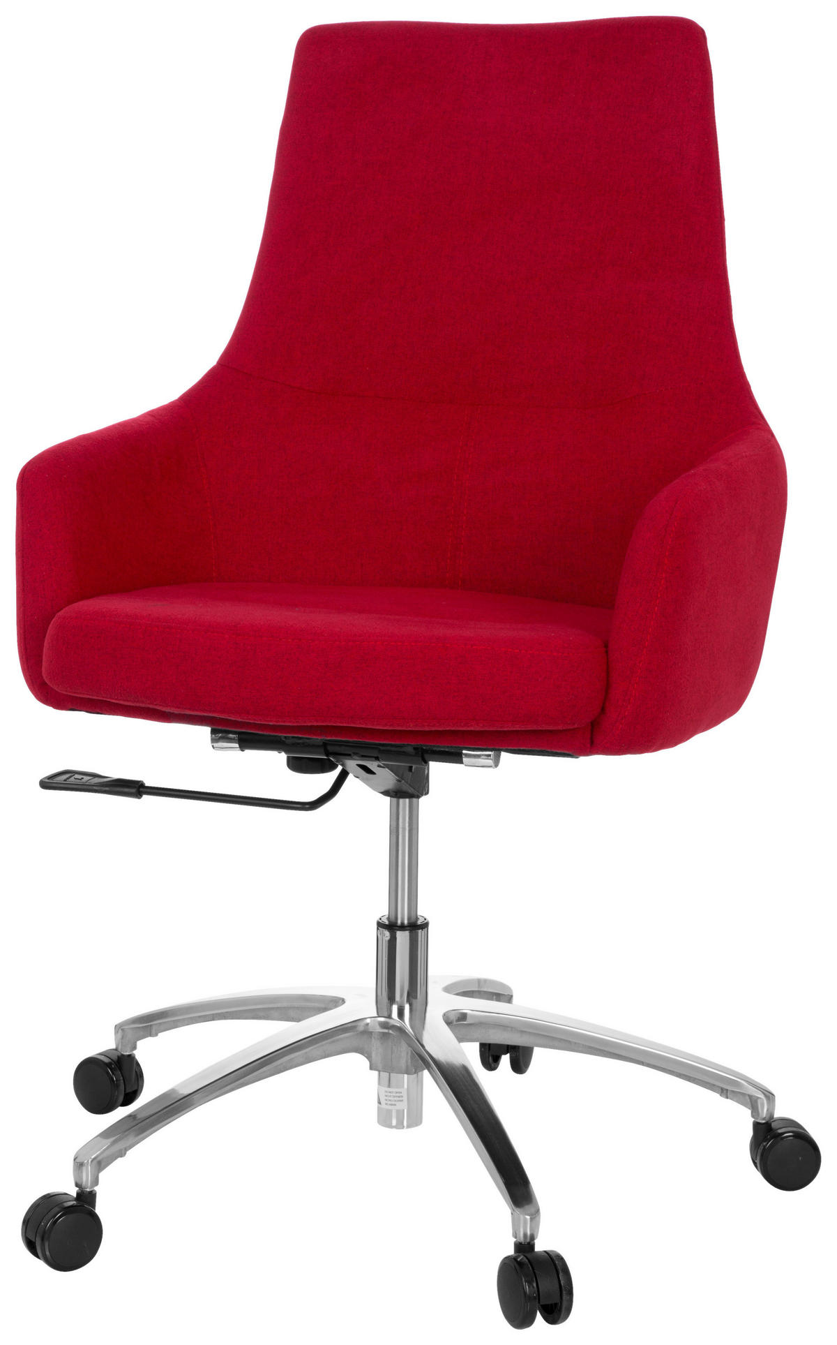 DREHSTUHL Flachgewebe Rot  - Silberfarben/Rot, Basics, Kunststoff/Textil (65/97/60cm) - MID.YOU