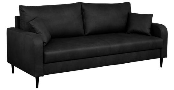 3-SITZER-SOFA in Lederlook Grau - Schwarz/Grau, KONVENTIONELL, Holz/Textil (228/96/97cm) - Carryhome