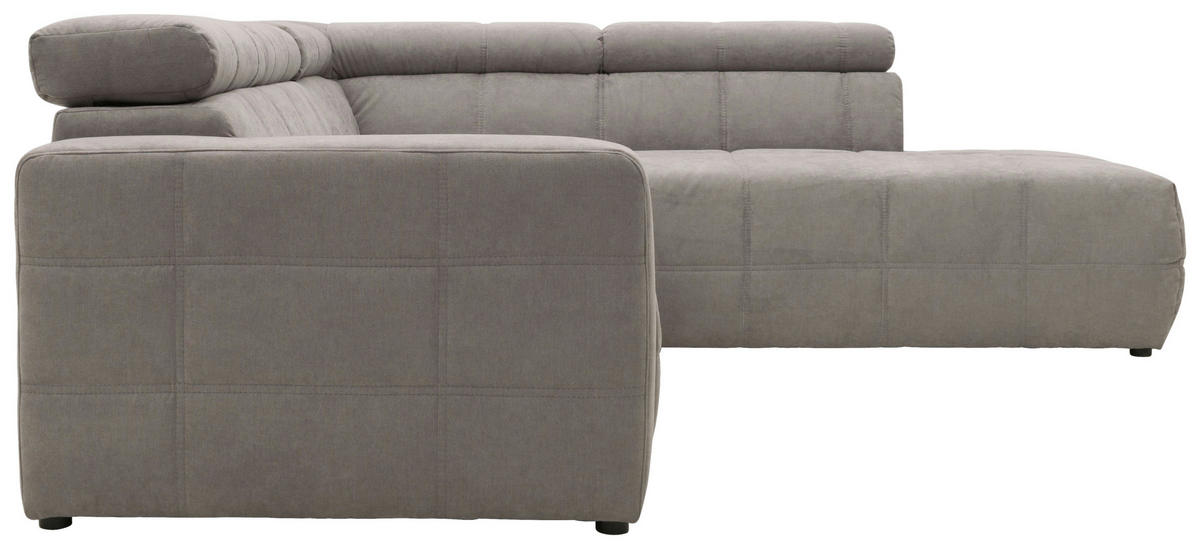 ECKSOFA in Mikrofaser Silberfarben  275/228 cm  - Silberfarben/Schwarz, Design, Kunststoff/Textil (275/228cm) - MID.YOU