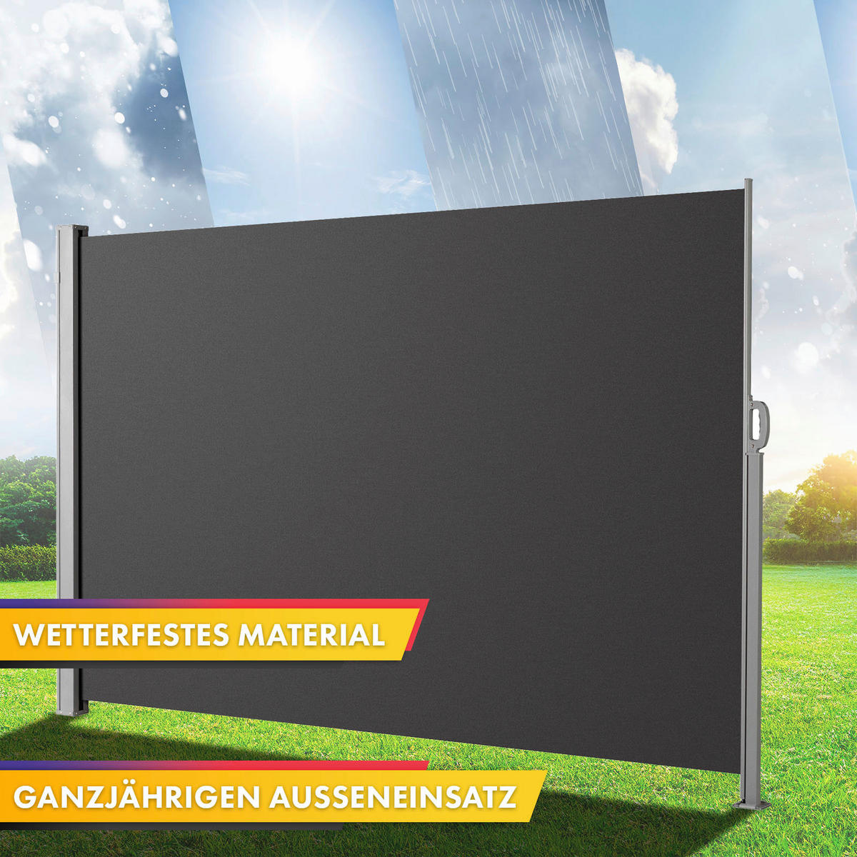 MARKISE - Anthrazit/Silberfarben, Basics, Kunststoff/Metall (400/200cm)