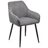 ARMLEHNSTUHL  in Eisen Cord  - Schwarz/Grau, LIFESTYLE, Textil/Metall (56/83/62cm) - MID.YOU