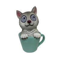 DEKORATIONSKATT - grön/senapsgul, Lifestyle, plast (16,5/25/13cm)