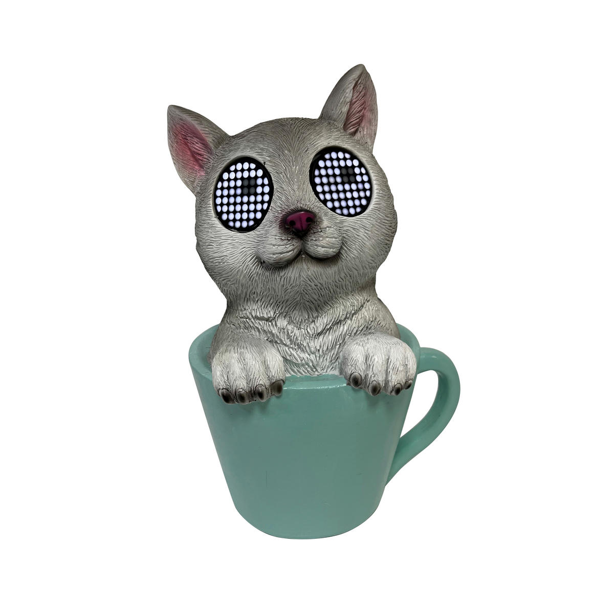 DEKORATIONSKATT - grön/senapsgul, Lifestyle, plast (16,5/25/13cm)