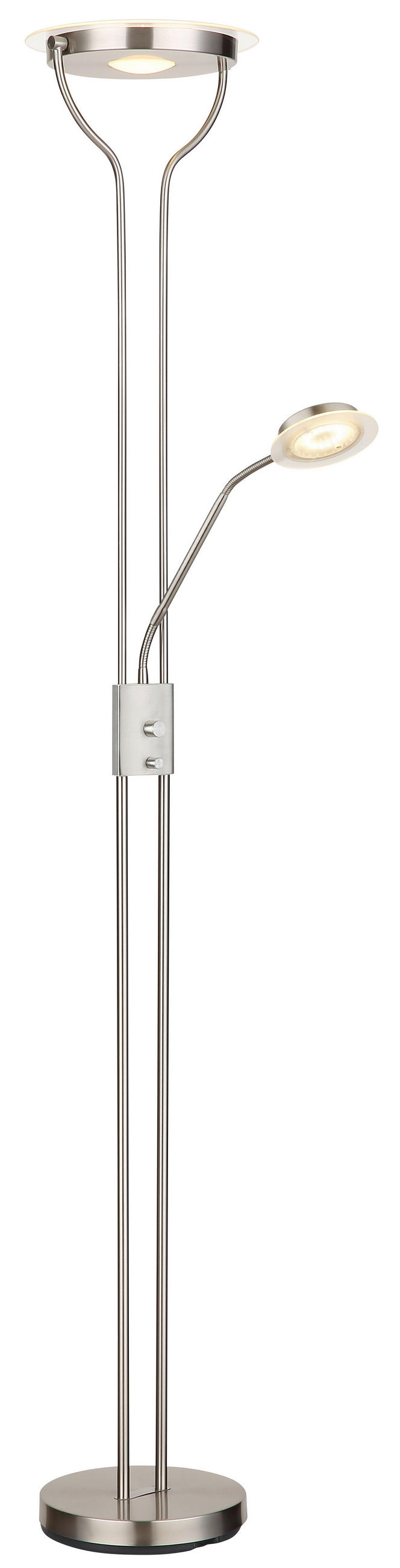 LED-STEHLEUCHTE Briant 28/25,5/180 cm  - Transparent/Schwarz, Design, Glas/Kunststoff (28/25,5/180cm) - Globo