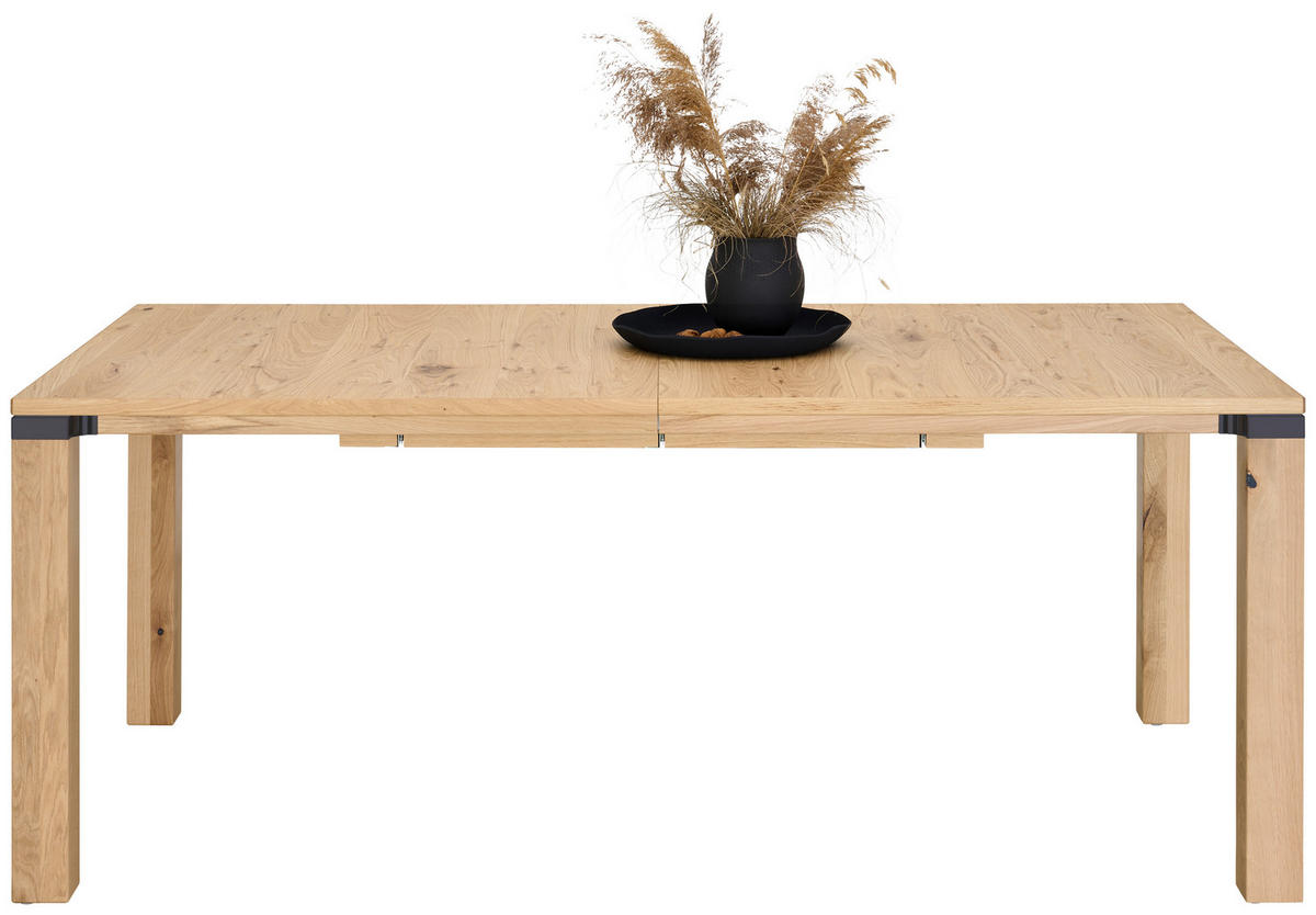 ESSTISCH in Holz, Metall 190(290)/100/75 cm  - Eichefarben/Anthrazit, Design, Holz/Metall (190(290)/100/75cm) - Venjakob