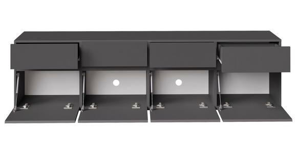 LOWBOARD  200/52,8/40 cm 4 Schublade(n) stehend, in verschiedenen Holzdekoren erhältlich  - Anthrazit/Schwarz, Design, Holzwerkstoff (200/52,8/40cm) - Xora