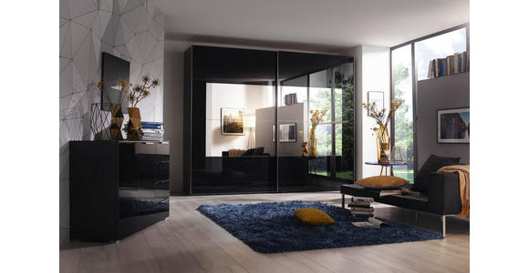 SCHWEBETÜRENSCHRANK 271/223/68 cm 2-türig Graphitfarben  - Chromfarben/Graphitfarben, Design, Glas/Holzwerkstoff (271/223/68cm) - Xora