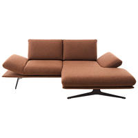 ECKSOFA Cognac Flachgewebe  - Cognac/Schwarz, Design, Textil/Metall (234/155cm) - Dieter Knoll